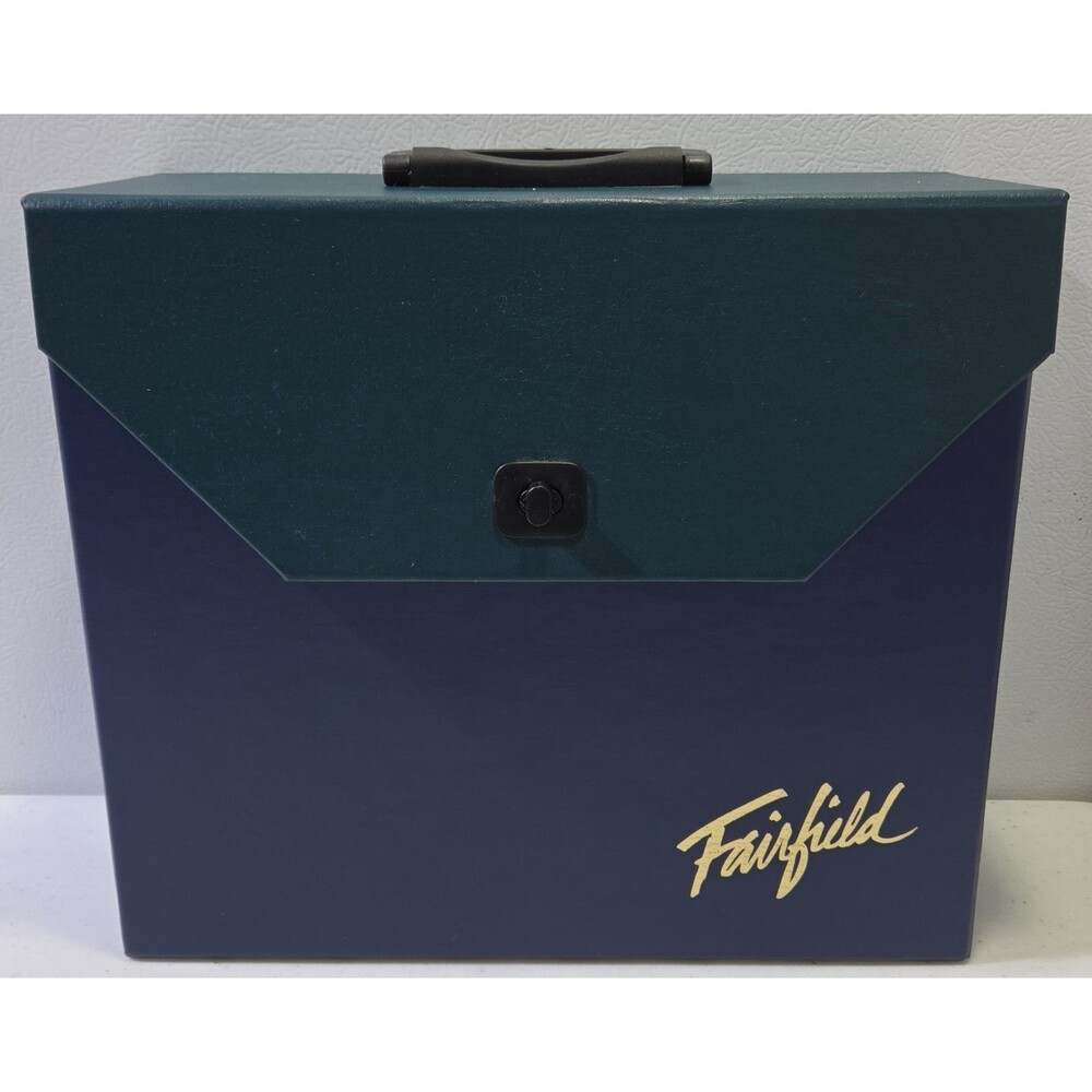 Vintage Fairfield Vinyl Record Carrying Case Blue / Teal